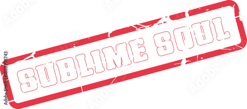 Distressed red rectangular stamp mark featuring the elegant text Sublime Soul