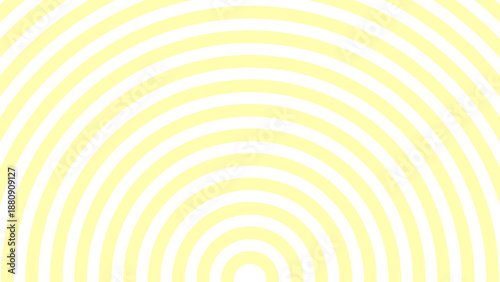 Abstract Yellow and White Concentric Half Circle Curved Background
