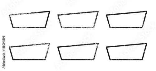 Set of grunge borders in trapezoid form