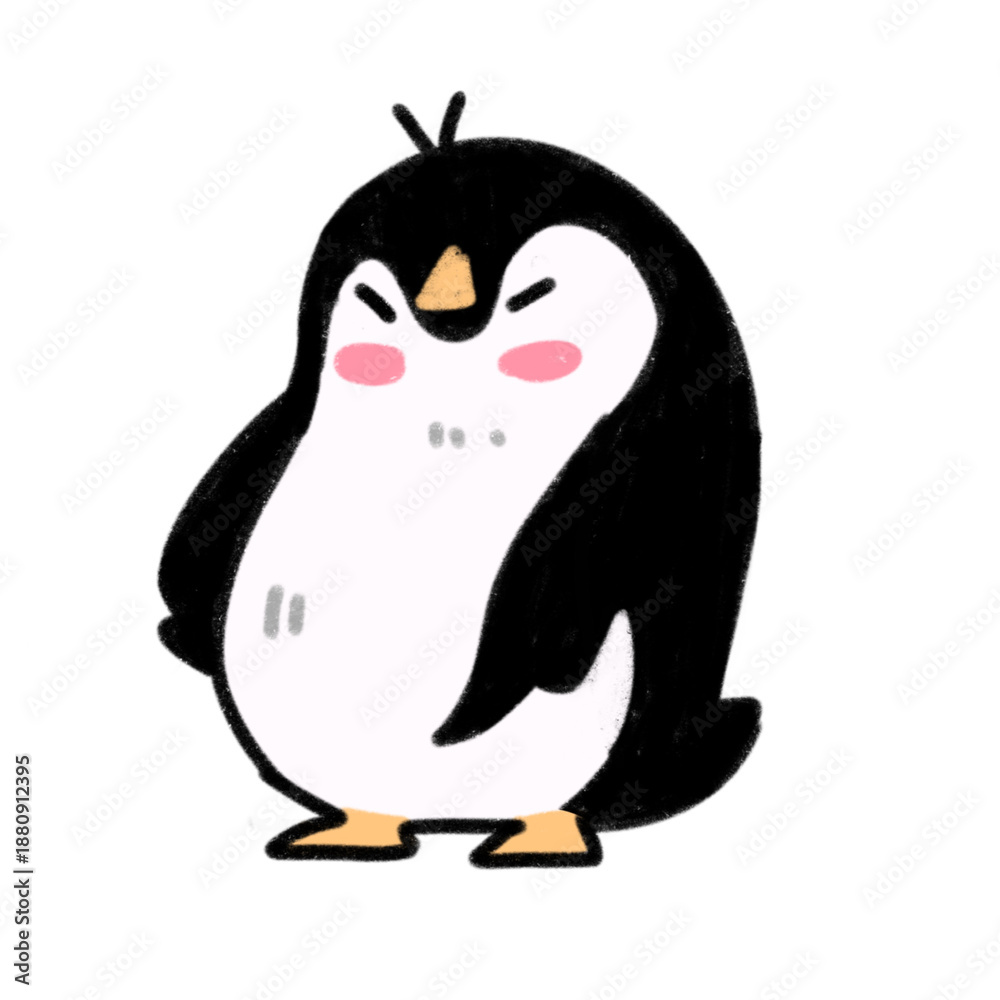 Fototapeta premium Cute Penguin Cartoon Character Illustration Set