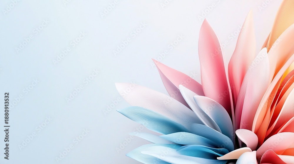 Fototapeta premium Abstract petal bloom pastel colors