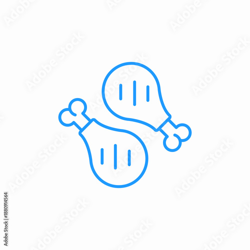 chicken legs icon sign vector