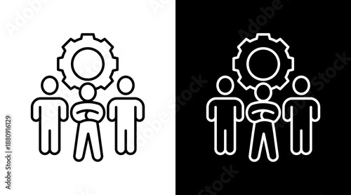 Team Leader White Icon Set Design