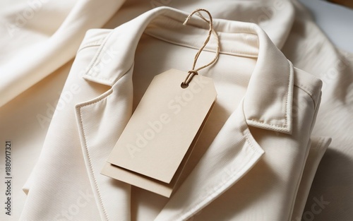 Luxury Clothing Label and Tag Mockup on Folded Garment