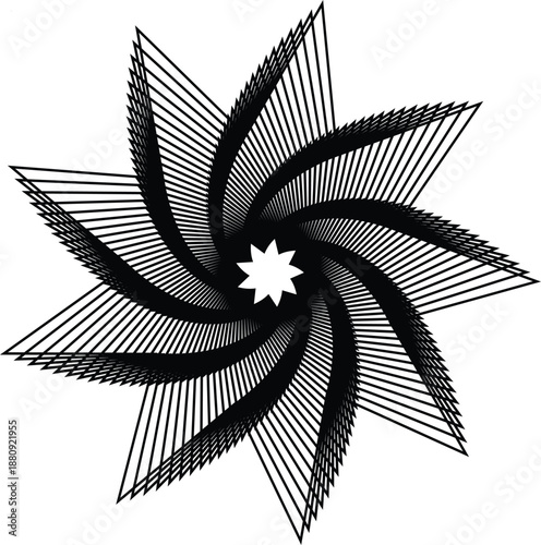 sharp cornered black flower vector illustration design