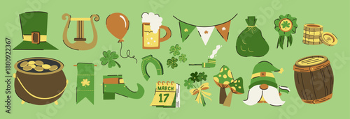 Set of Patrick's Day Essentials Illustrations