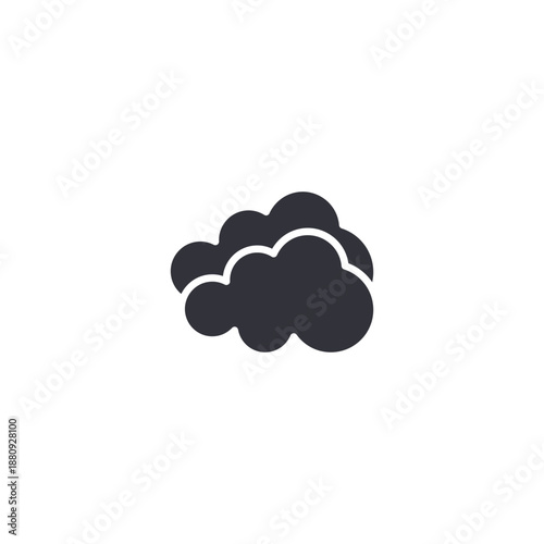Single cloud icon representing overcast sky, cloudy weather conditions, simple forecast symbol, and minimal meteorology design.