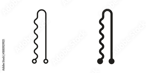 Bobby pin icons with different styles. Vector logo illustration simple design.