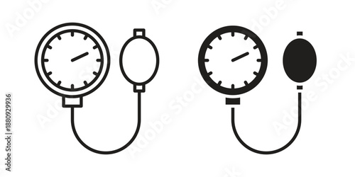 Blood pressure meter icons with different styles. Vector logo illustration simple design.