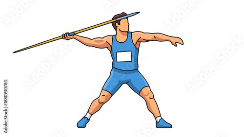 Javelin thrower image, vector illustration, sports graphic, athletic competition design