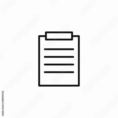 clipboard document lines icon sign vector