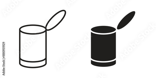 Canned food icons with different styles. Vector logo illustration simple design.