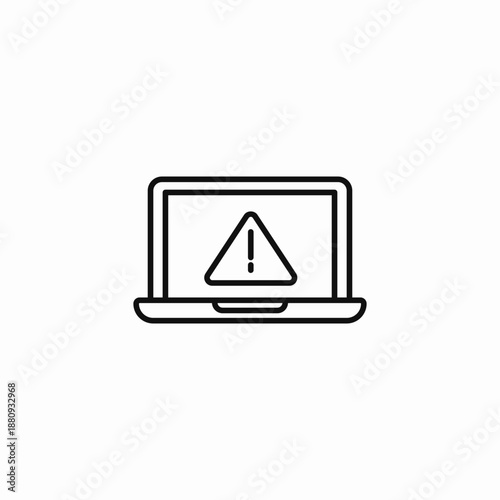 laptop alert warning icon sign vector