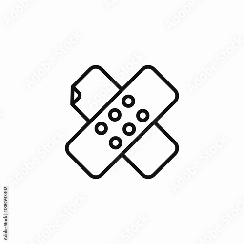 crossed adhesive bandages icon sign vector