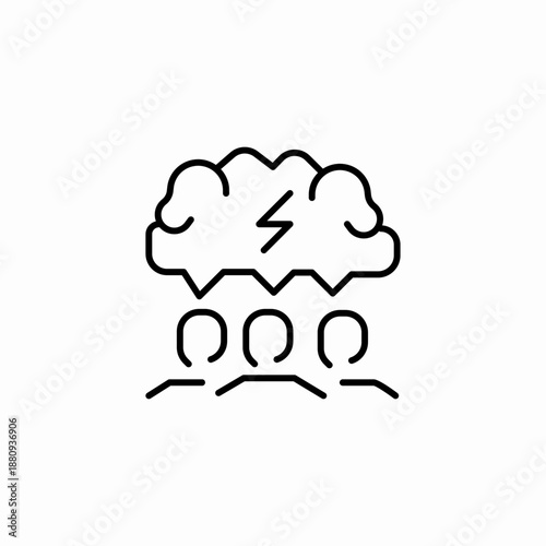 brainstorming lightning idea icon sign vector