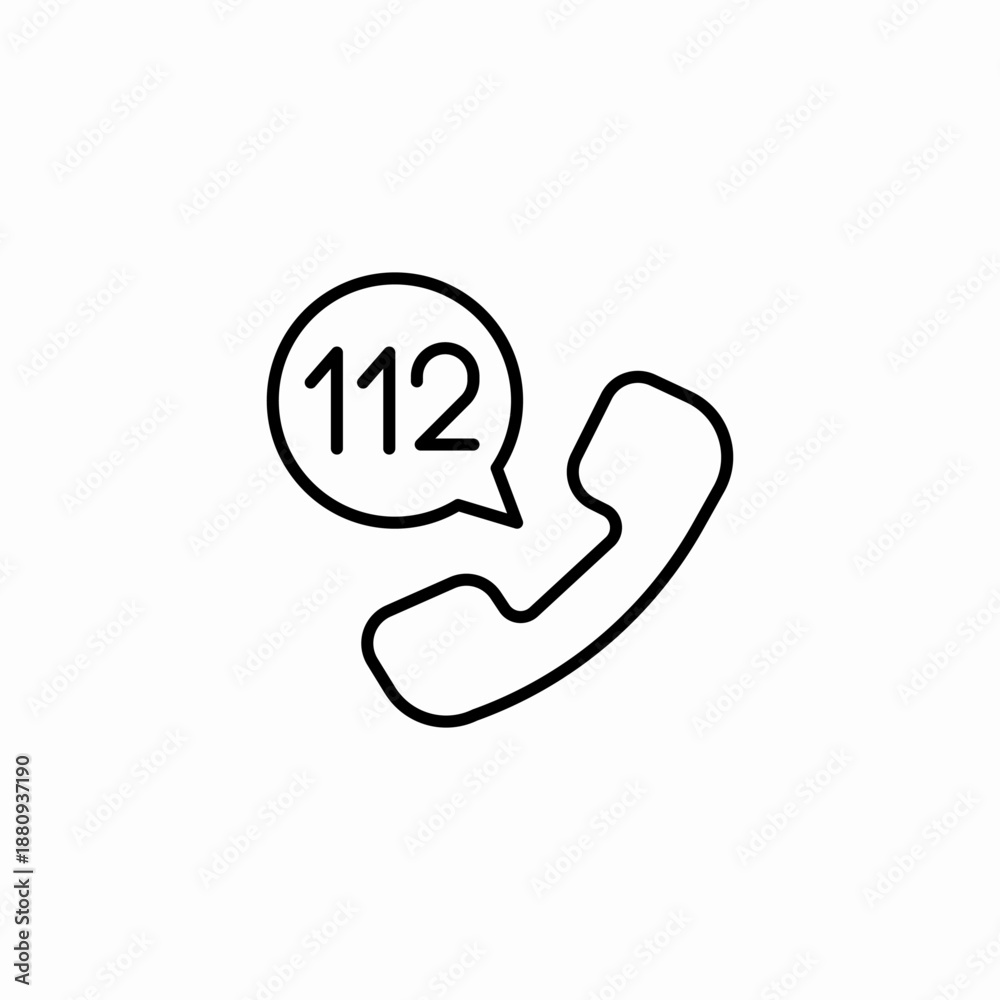 Obraz premium emergency call 112 icon sign vector