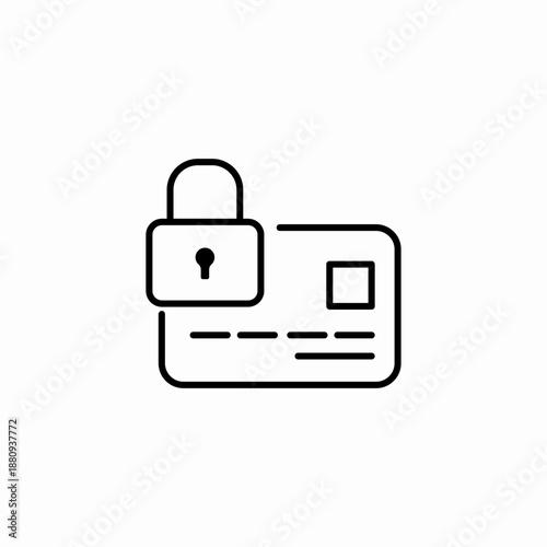 locked credit card icon sign vector