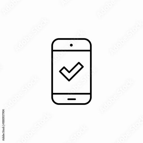 mobile verification check icon sign vector