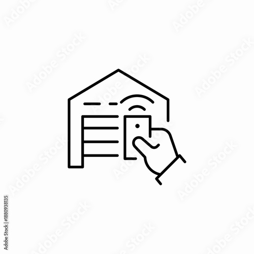 remote control garage icon sign vector