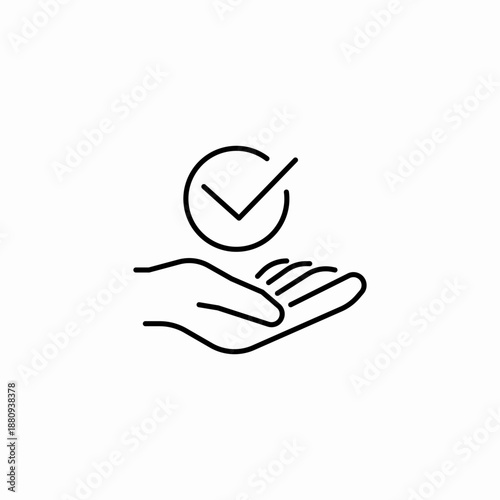 service complete hand icon sign vector