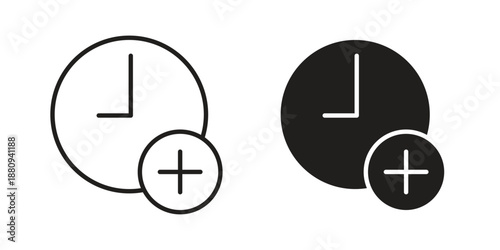 Extra hours icons with different styles. Vector logo illustration simple design.