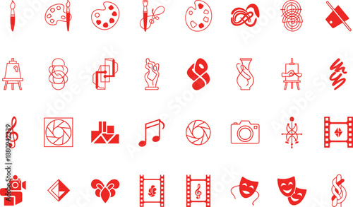 Creative icons for art, music, and film production tools