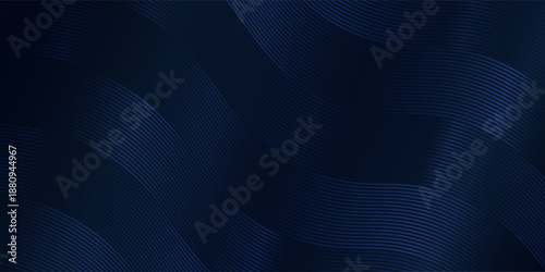 3D modern wave curve abstract presentation background. Luxury paper cut background. Abstract decoration, golden pattern, halftone gradient, 3d vector illustration. Unique dark blue background