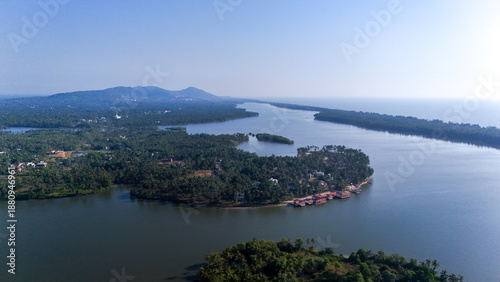 Photography Stunning aerial drone photography of Kavvayi Island and its backwaters in Payyanur, Kerala