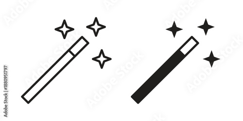 Magic wand icons with different styles. Vector logo illustration simple design.