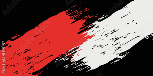 Aged gunge texture. Scratched black structure with red brush decorative illustration. Hand-drawn painted abstract background.vector illustrator