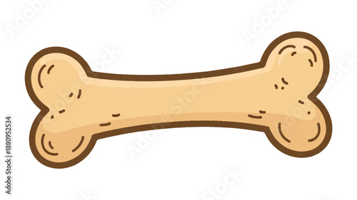 A simple cartoon illustration of a dog bone in a light beige color with a brown outline (2)_traced