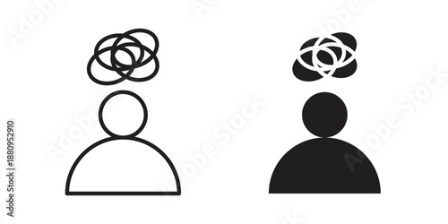 Mental disorder icons with different styles. Vector logo illustration simple design.