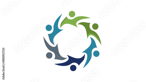 Diverse Group of People United in Circle Formation.