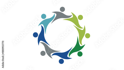 Group of people forming a circle together in harmony and unity.