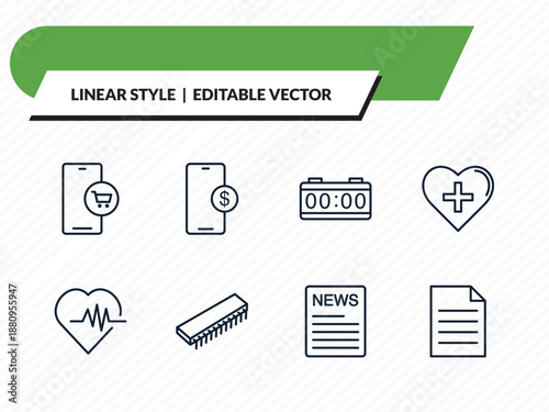 icons set - , outline vector
