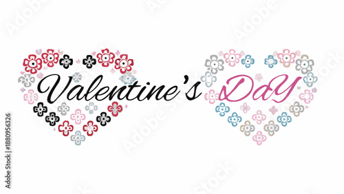 Valentine's Day celebration with heart shaped flowers