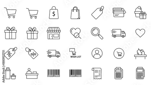 Collection of Simple Line Icons for Ecommerce 1.