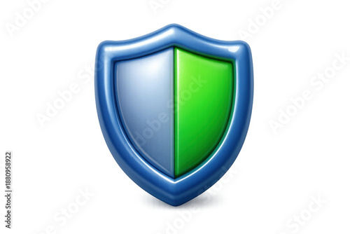 Free Download Glossy blue and green shield icon for security and protection themes - GFXLoad
