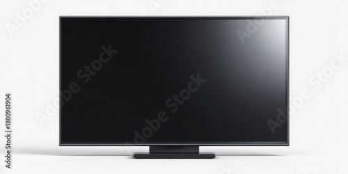 Blank Modern Widescreen TV or Computer Monitor Mockup on Transparent Background
