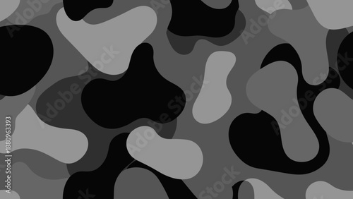 Black and Grey Camouflage Pattern Design.