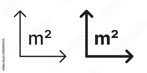 Square Meter icons with different styles. Vector logo illustration simple design.