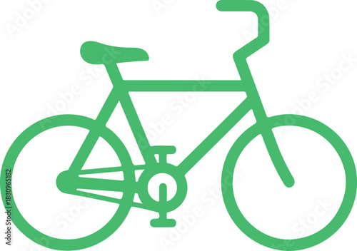 Green Line Bicycle Icon Vector Illustration for Eco Friendly Transportation and Healthy Lifestyle