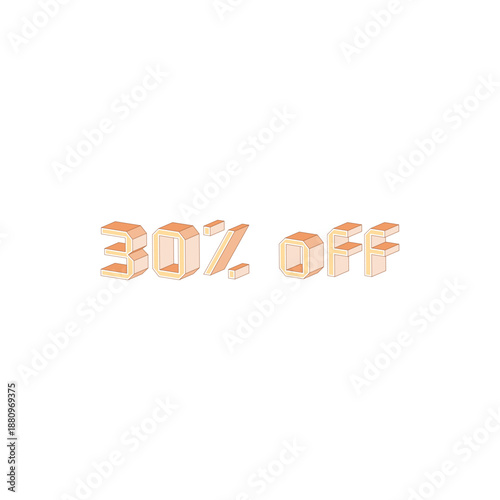 30% 3D Percentage Discount Sale Labels Set for Retail and Ecommerce Promotions vector eps file