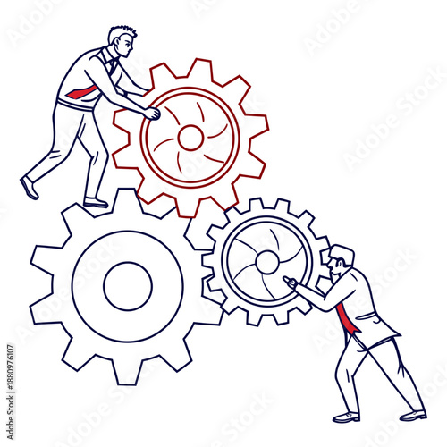 Teamwork driving gears