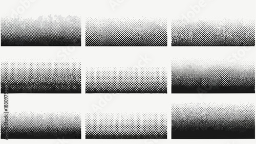 Gradient textures arranged in a grid formation, featuring various shades and patterns