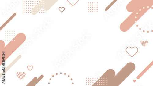 ポップ なバレンタイン・ハート　バナー背景・フレーム	