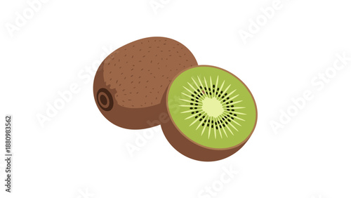 Fresh sliced kiwi fruit on white background