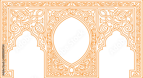 golden gate in the alhambra Mosque Arch Inspired Islamic Frame