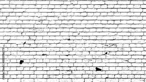 Foto High Contrast Black and White Brick Wall Texture Background with Distressed Maso