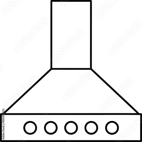 fume hood icon line art vector on transparent background